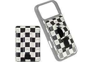 Walli Compatible Magnetic Phone Wallet for iPhone - Slim Card Holder with Kickstand & Finger Strap, Cute and Functional Accessory for Magnetic Case - Bow Noir