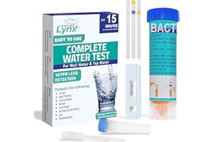 LEAPING LYNX EPA-Recommended Detection Water Test Kit for Lead, Bacteria, Hardness, pH, Nitrate, Nitrite, Chlorine, Iron & Copper - for Well Water & Tap Water, Rapid Results with Easy Instructions
