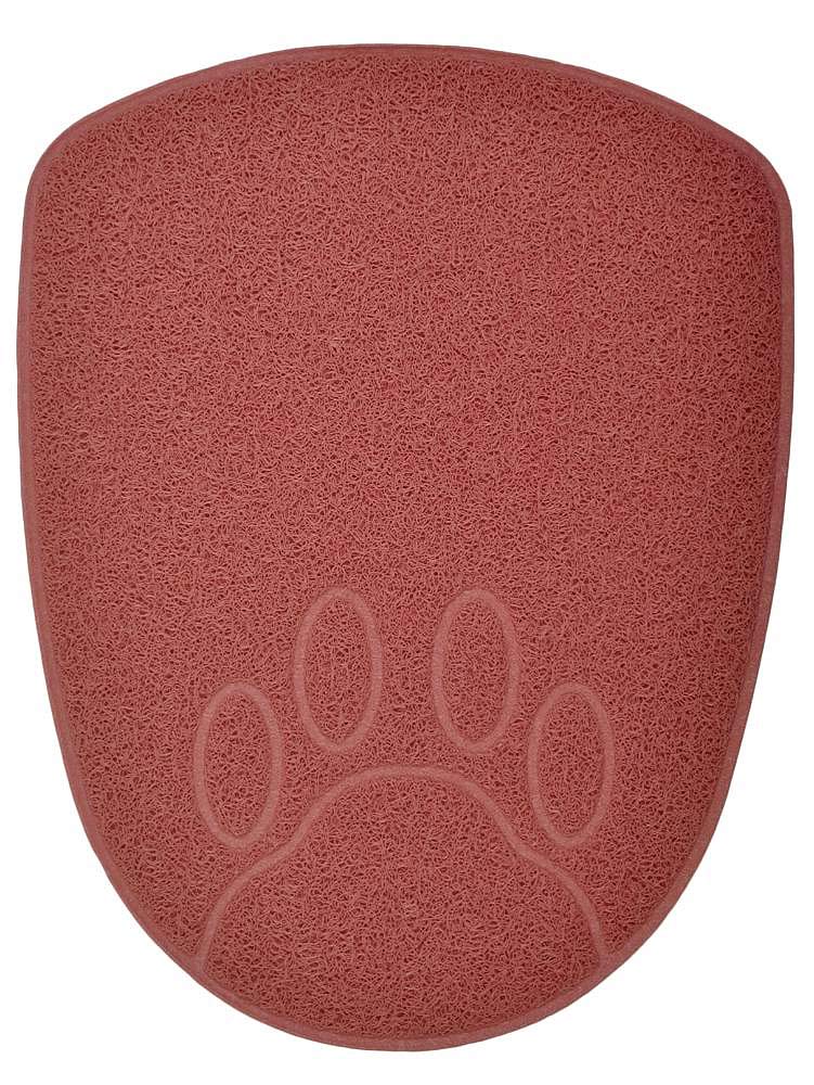 DM Shield-Shaped Cat Litter Box Debris Catcher Mat,Non Slip Pet Feeding Placemat,35x44.5 cm (Oldrose)