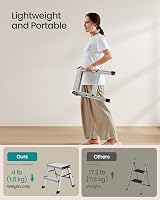 SONGMICS 2 Step Aluminium Ladder 150 kg Load Capacity Foldable Lightweight view 3