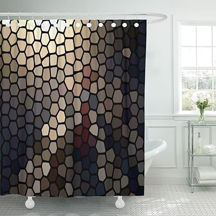 Amazon Com Emvency Shower Curtain Abstract Multicolor Earth Tone