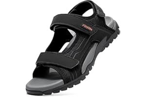 FitVille Mens Sandal With Arch Support Wide Toe Box Walking Athletic Sandals For Men Outdoor Summer Shoes Cushion Adjustable 