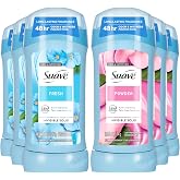 Suave Deodorant for Women, Powder 3-Pack + Fresh 3-Pack &ndash; Invisible Solid Antiperspirant Deodorants, 48H Protection, 2.6 Oz Ea