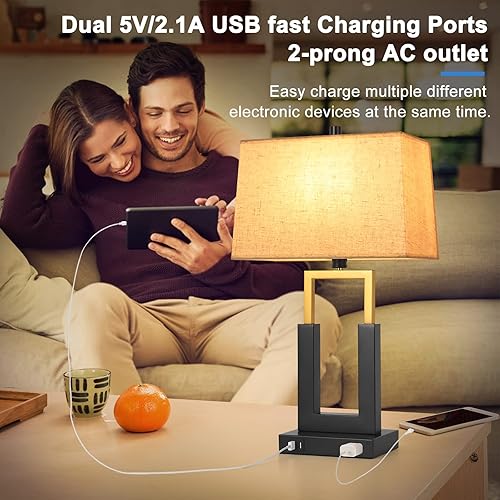 TRLIFE Table Lamps Set of 2, Touch Control Dimmable Bedside Lamps