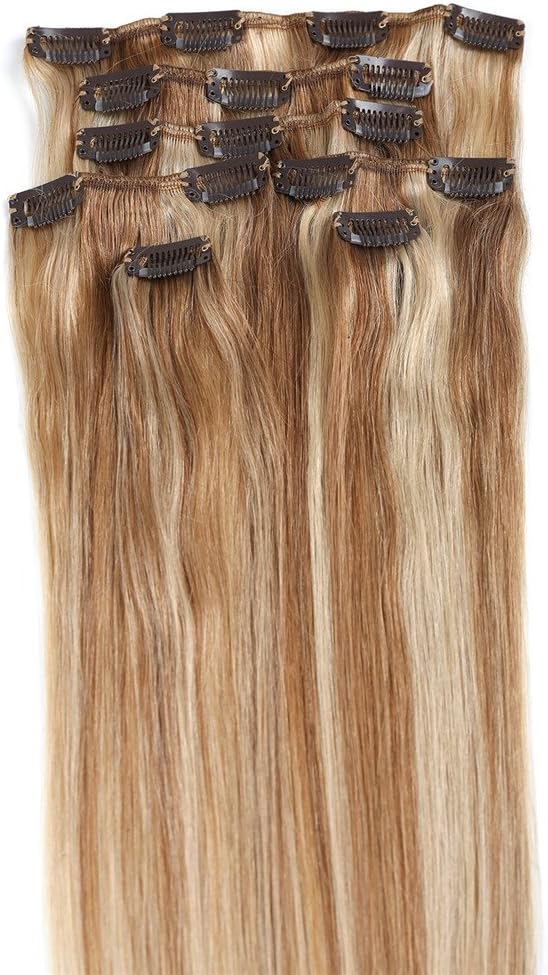 Grammy 22 Inch 7pcs Remy Clips in Human Hair Extensions 70g with Clips for Highlight or Full Head ¡­