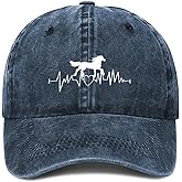 Horse Heartbeat hat for Women Men Vintage Hats Baseball Cap Adjustable Washed Cotton Cap