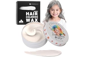 HANSUBY Temporary Silver White Hair Color Wax for Kids, Women Men Colored Hair Styling Mud, Washable Style Dye for Girl Boy Teens, DIY Instant Hair Coloring Gel Cream for Cosplay Halloween Children's Day