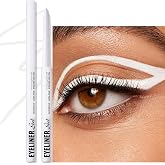 Wugbc White Gel Eyeliner Pencil, Retractable Waterproof Eye Liner Smudge-Proof High-Pigmented Creamy Waterline Eyeliner for Older Women, delineador de ojos contra el agua Longwear Eye Shadow Makeup
