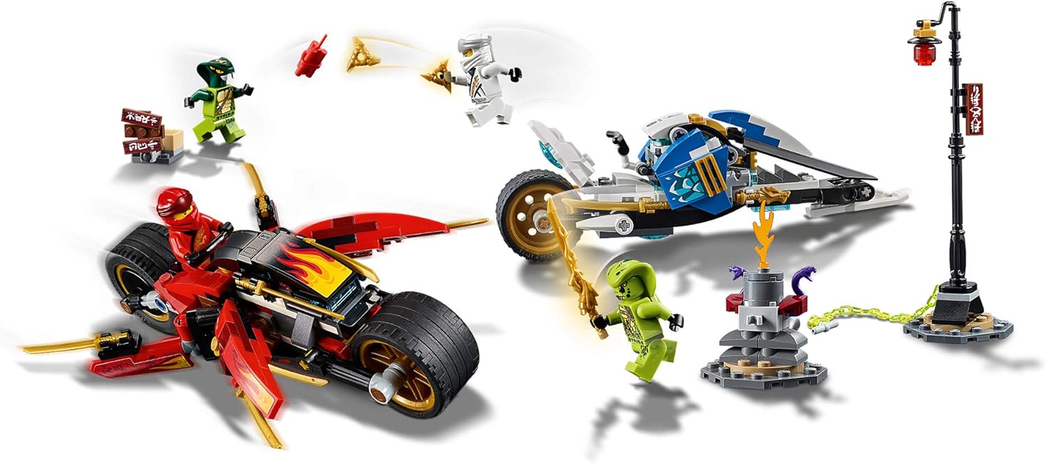lego ninjago kai's blade cycle & zane's snowmobile 70667