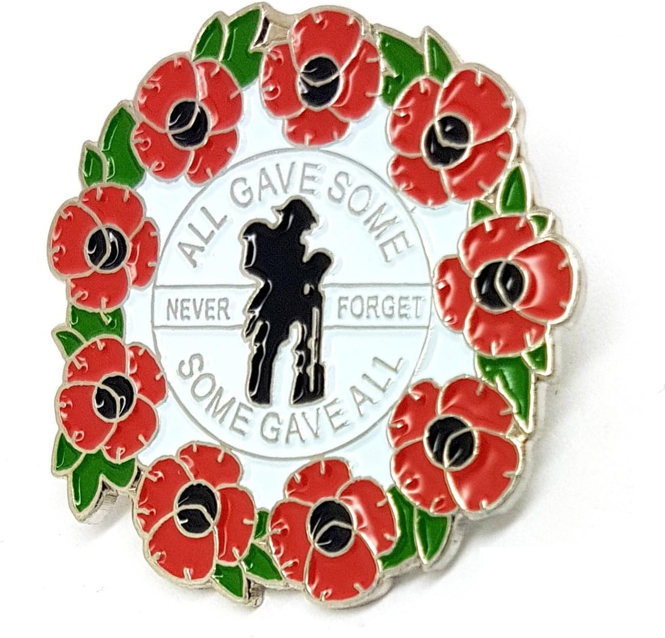 ShopiyalAll Gave Some Gave All Remembrance Day Lone Soldier Poppy Metal Enamel Pin Badge Brooch | Novelty Collectable Gift Jewellery for Clothes Shirt Jackets Coats Tie Hats Caps Bags Backpacks