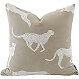 Croker Horse 18x18'' Inches Throw Pillow Cushion Cover - Leopard Pattern Chenille Jacquard Luxury Modern Style Couch Sofa Pillow for Living Room Bedroom