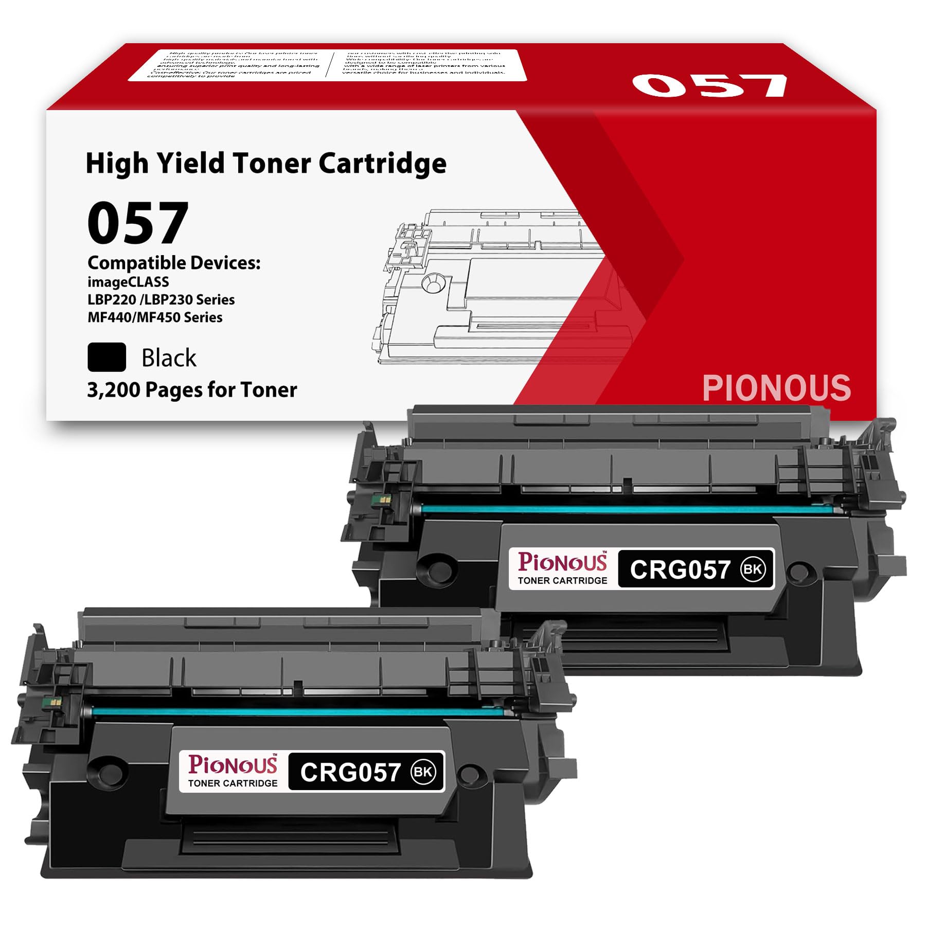 Photo 1 of 057 Toner Cartridge Replacement for Canon 057 057H CRG057 Compatible with imageCLASS MF453dw MF455dw MF445dw LBP236dw MF451dw MF440 MF450 Printer Ink (Black, 2-Pack)