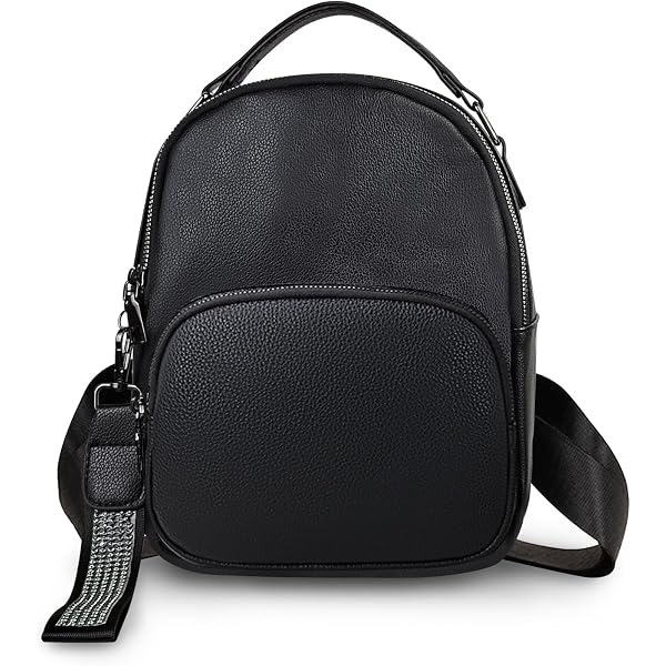Pixie Mood Black Vegan Leather Mini Backpack –Adjustable Straps Amazon.com | Pixie Mood Women main image 4