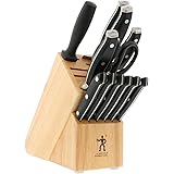 HENCKELS Forged Premio 13-Pc Knife Set with Block, Chef Knife, Paring Knife, Utility Knife, Steak Knife Set, Light Brown, Sta
