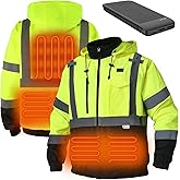 DPSAFETY Safety Heated Jacket, 3M Reflective, Waterproof Hi-Vis Work Jacket