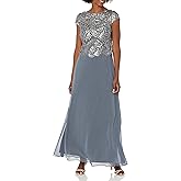 Alex Evenings Womens Cap Sleeve Long Mock Dress
