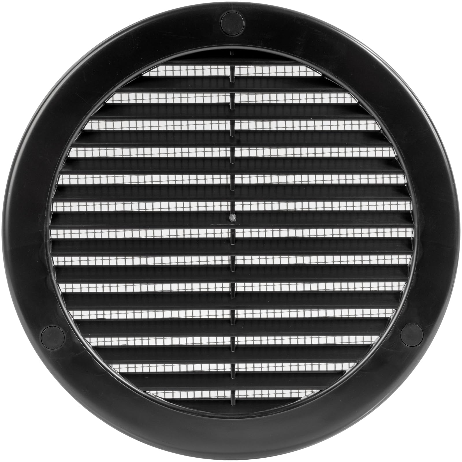 Vent Systems 150 mm / 6" Inch (Opening Dimensions) Black Soffit Vent Cover - Plastic Round Air Vent Grille - Built-in Mesh Screen - HVAC Register Louver for Bathroom, Home, Kitchen — image 1