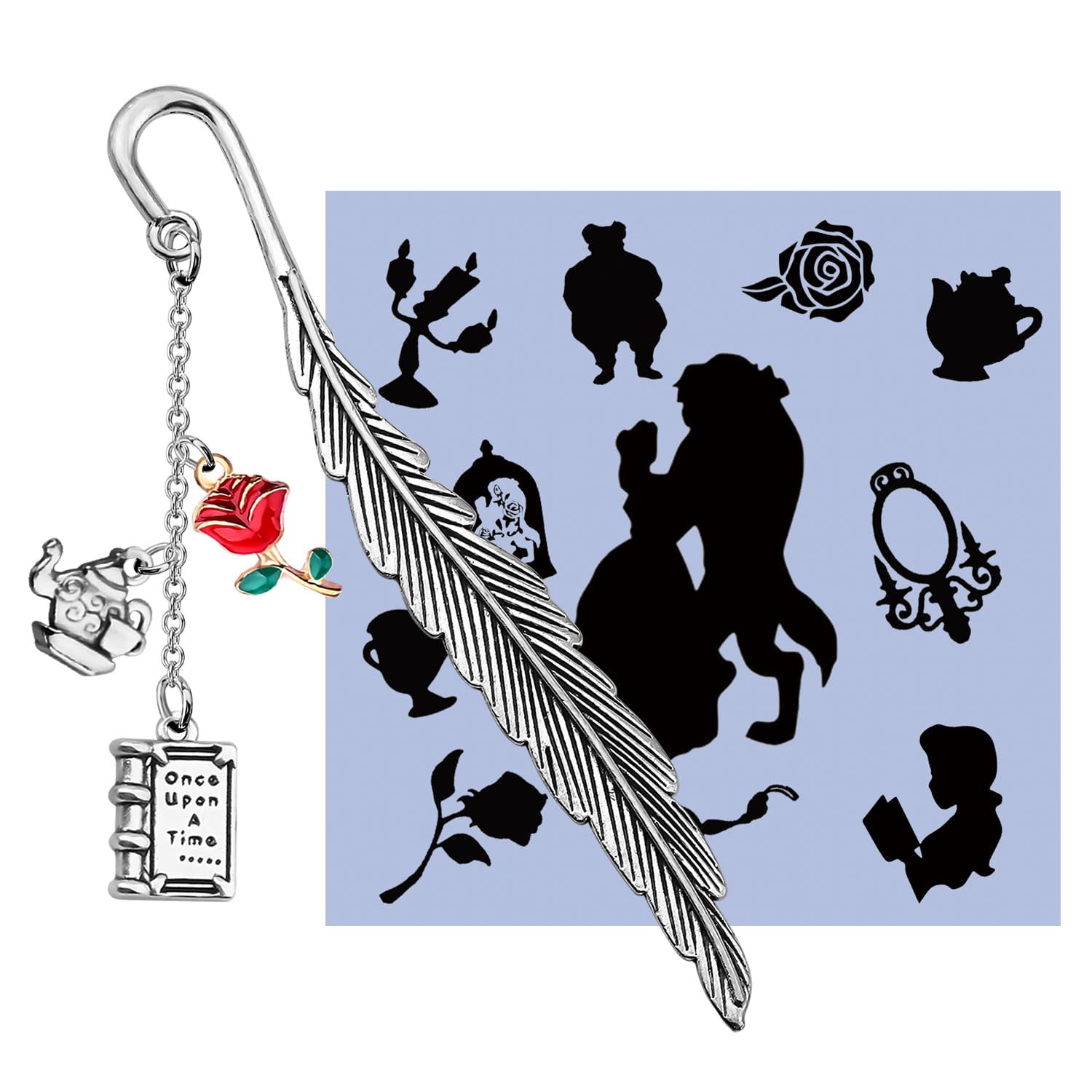 KUIYAI Fairy Tale Gift Princess Belle Gift Metal Bookmark for Reader Book Lover Bookish Bookworm Book Nerd (Beauty Beast bm UK)