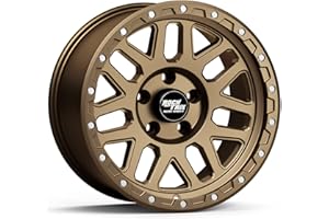 RockTrix RT110 17 inch Wheel Compatible with Jeep Wrangler JK JL 17x9 5x5 Wheels (-12mm Offset, 4.5in Backspace) 5x5 PCD, 71.5mm Bore, Bronze Wheels, Also fits Gladiator JT Rims