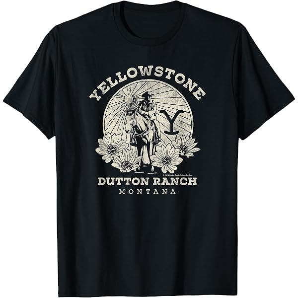 T-Shirt Yellowstone Dutton Ranch Solo Horseback Rider Logo V1 - Officiel Paramount