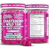Clean Nutra Menopause Supplements for Women Chastberry Wild Yam Gummies Inositol Black Cohosh Magnesium Red Clover DIM Supplement B6 Magnesium Glycinate Glycine Vitex Hormone Balance Gummy Vitamins