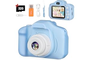 BAKOOR Upgrade Toddler Camera Children Video Camcorder,Kids Digital Selfie Camera Toys with 32GB SD Card for 3 4 5 6 7 8 9 Year Old Girls and Boys, Christmas Birthday Gifts for Boys - Blue