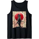 Japanese Art Samurai Vintage Fighter Retro Design Tank Top