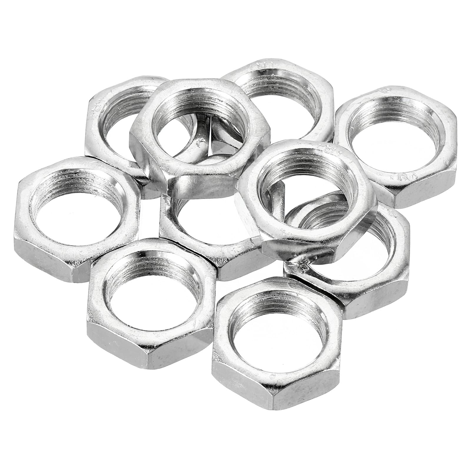 PATIKIL M18 x 1.5 Steel Hex Nuts, 10 Pack Metric Thread Zinc Plated Finished Hardware Nuts Screw Bolt Fasteners 8mm Height