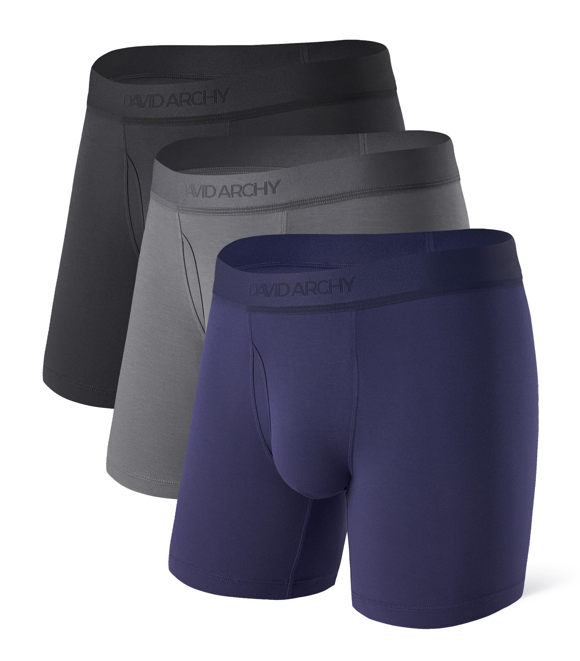 DAVID ARCHY Men's Briefs Micro Modal No Fly Underwear Support Pouch