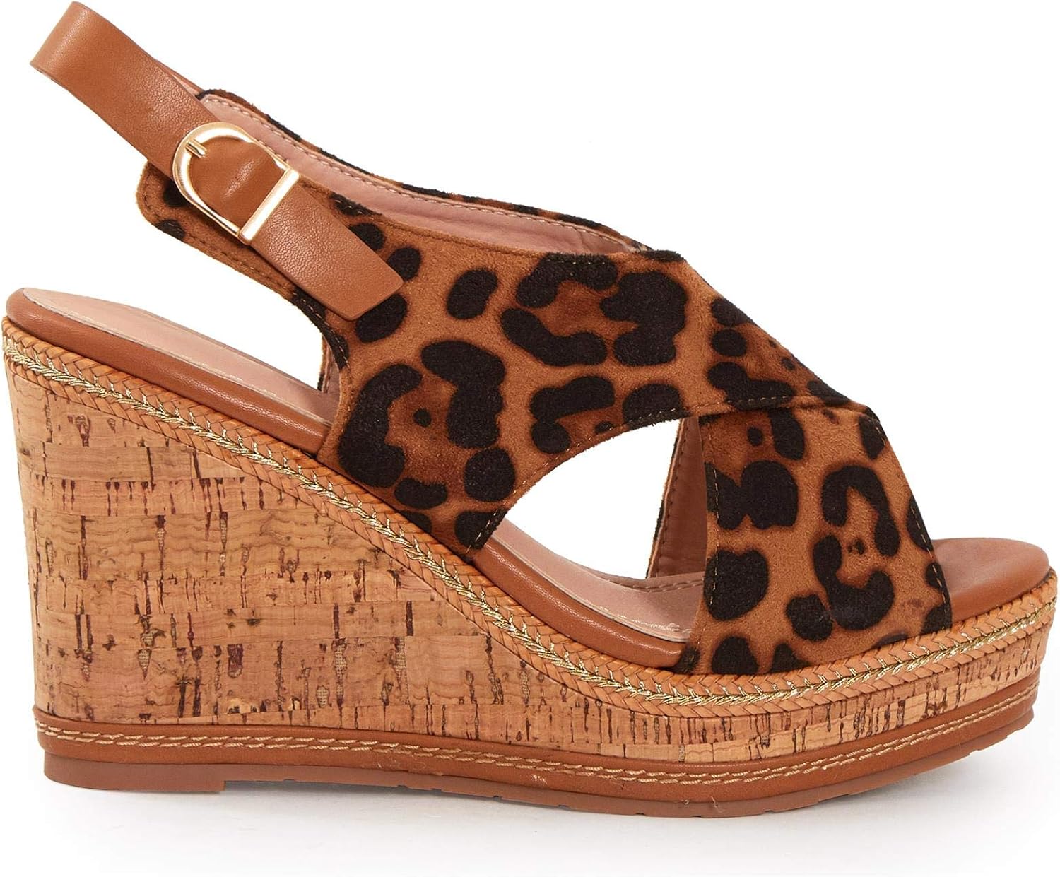 leopard print wedge sandals uk