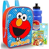 Sesame Street Elmo Toddler Backpack Set - Bundle with Deluxe 11" Elmo Mini Backpack, Stickers, and More |Sesame Street School Supplies