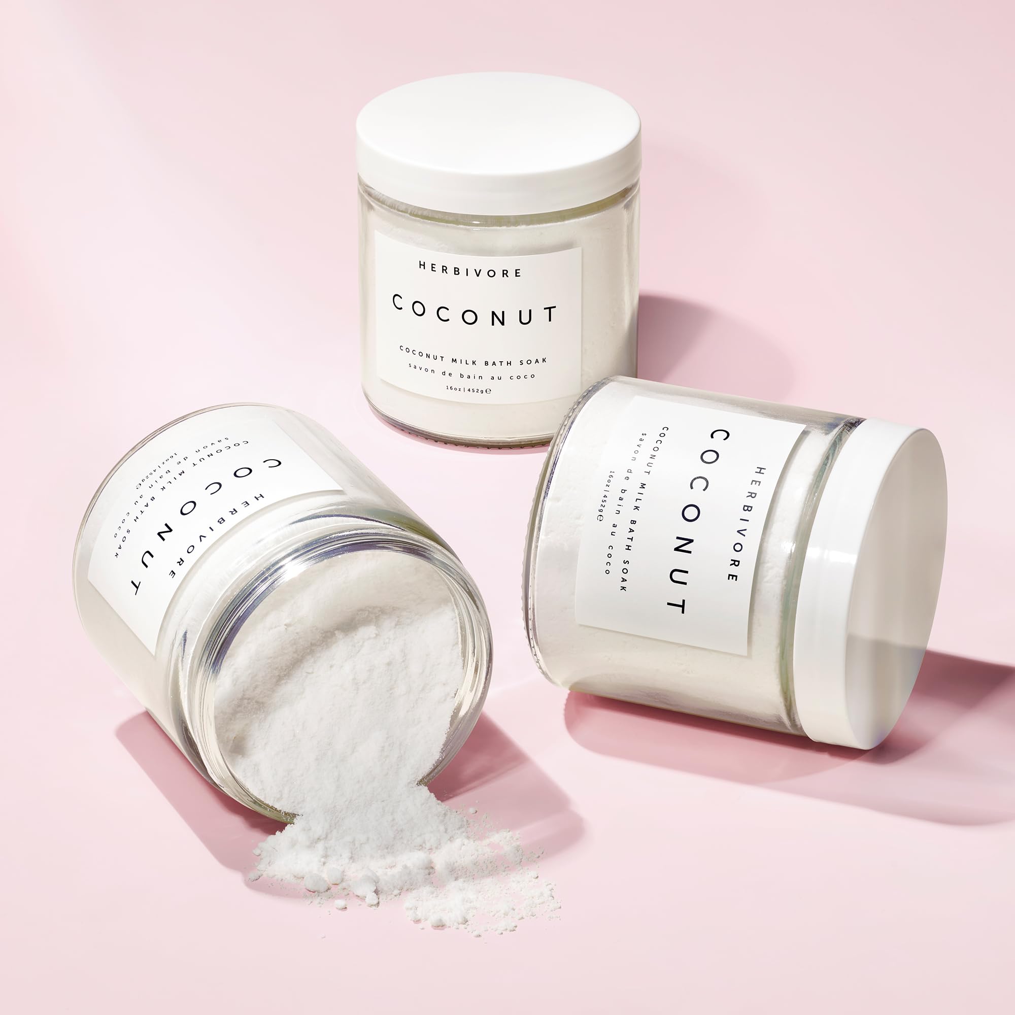 HERBIVORE Coconut Milk Bath Soak | Deeply Hydrating + Skin Softening, Soothing Light Coconut Scent, Vegan, Plant-Based