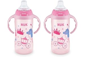 NUK Learner Cup, 10 oz, 8+ Months, 2 Count – BPA Free, Spill Proof Sippy Cup