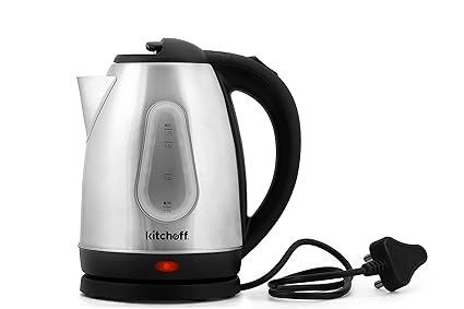 Kitchoff KIT8811S 1.7-Litre Double Body Automatic Electric Kettle (Silver and Black)