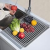LIMNUO Roll up Dish Drying Rack,Roll Up Foldable Dish Drying Racks Multipurpose for Kitchen Fruits and Vegetable Rinser