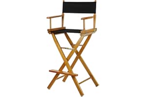 Casual Home 30-Inch Director Chair Honey Oak Frame, Black Canvas