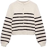 Korebow Womens Cardigan Sweaters Cropped Long Sleeve Button Knit Sweater Outerwear Casual Fall Trendy Jackets