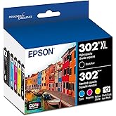 Epson 302 Claria Premium Ink High Capacity Black &amp; Standard Color Cartridge Combo Pack (T302XL-BCS) Works with Expression XP-6000 XP-6100