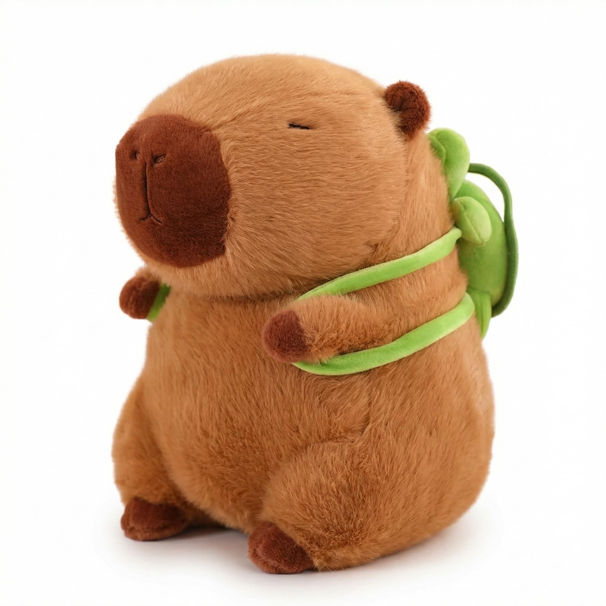 Cute Capybara Plush Toy Pillow,12.6 Inch Adorable Soft Stuffed Animal with Turtle Backpack,Capybara Stuffed Animal Plushie for Birthdays,Playtime,Home Decoration,Gifts for Kids,Girls,Adults (Turtle)
