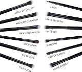 MSQ 12Pcs Eyeshadow Brush Set Premium Black Ferrule Wood Handle view 2