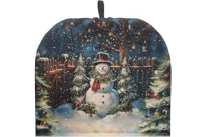 Mintulipy Christmas Tree and Snowman Tea Cosy for Teapot Cotton Tea Cozies for Party Insulated Kettle Cover Tea Pot Cover Teapot Cozie Insulated Teapot Cozy
