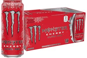 Monster Energy Ultra Red, Sugar Free Energy Drink, 16 Ounce (Pack of 15)