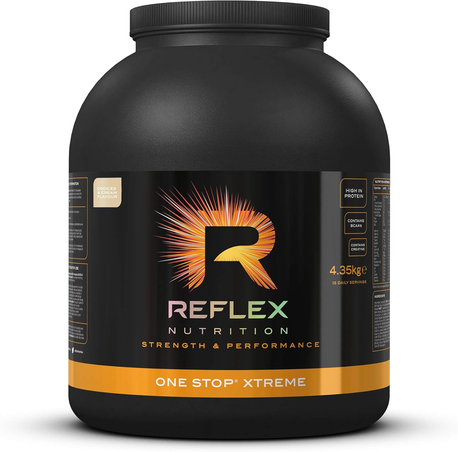 Reflex Nutrition One Stop® Xtreme, Serious Mass Gainer, All in One Protein Powder, 55g Protein, 10.3g BCAAs, 5,000mg Creatine