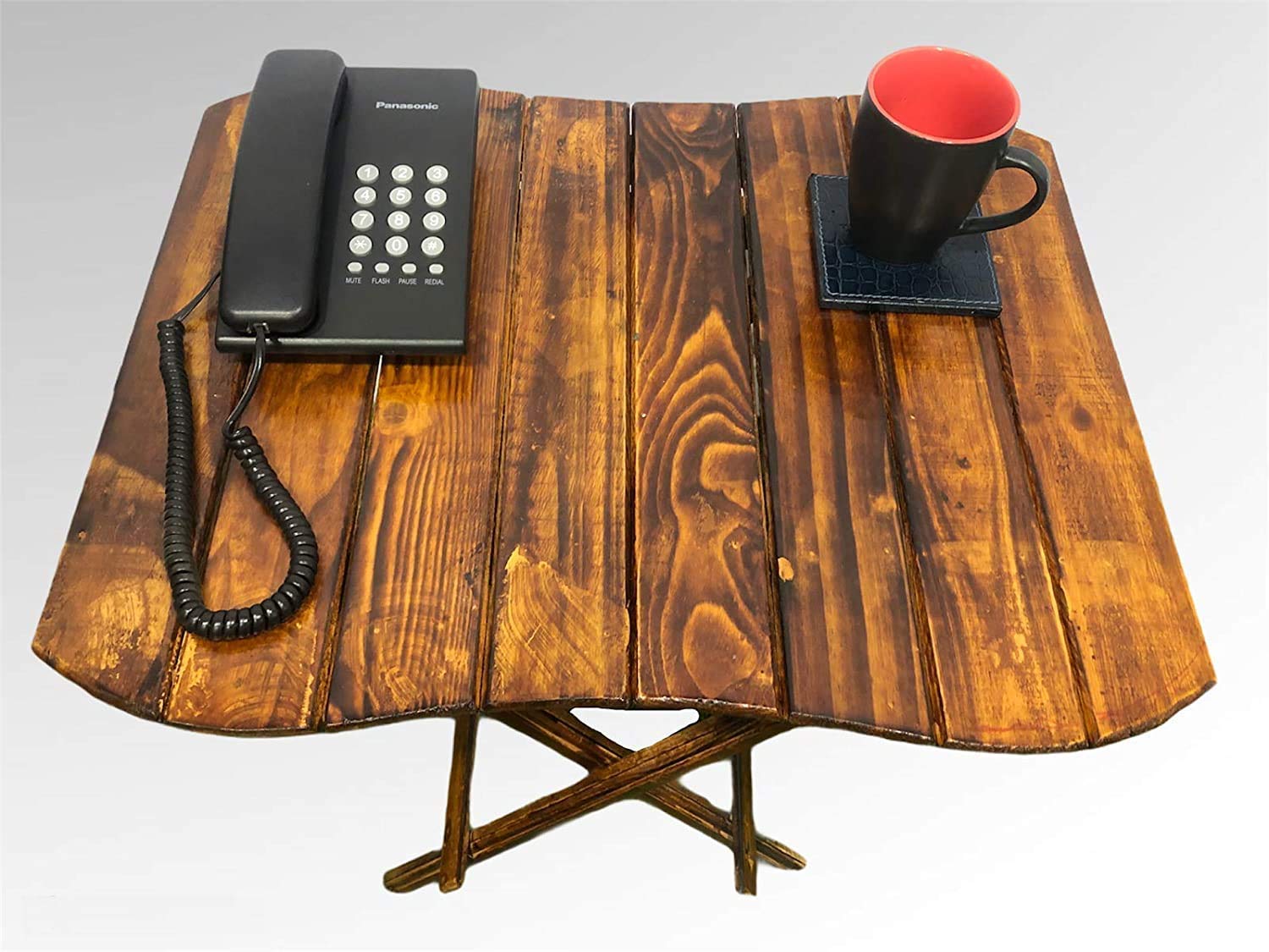 Salar Wood Folding Coffee Table Wooden Side Table for Garden Living Room Bed Room Balcony Office