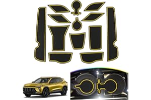 SKTU 2024 2025 2026 Chevy Trax Door Slot Mat for 2024 2025 2026 Chevrolet Trax (LS,1RS,LT,2RS,ACTIV) 14PCS Fit Door Compartment Cup Center Console Liners (Yellow)