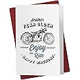 Karto Motorcycle Birthday Card for Men Women - Large 5.5x8.5 inch Biker Birthday Cards for Dad Brother Husband Boyfriend - 30th 40th 50th 60th - Enjoy the Ride
