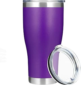 MANYHY 30oz Stainless Steel Insulated Tumbler 1 Pack, Large Thermal Travel Cup with Lid, Double Wall Vaccum Powder Coated Coffee Mug for Cold Drinks and Hot Beverage (Purple, 1)