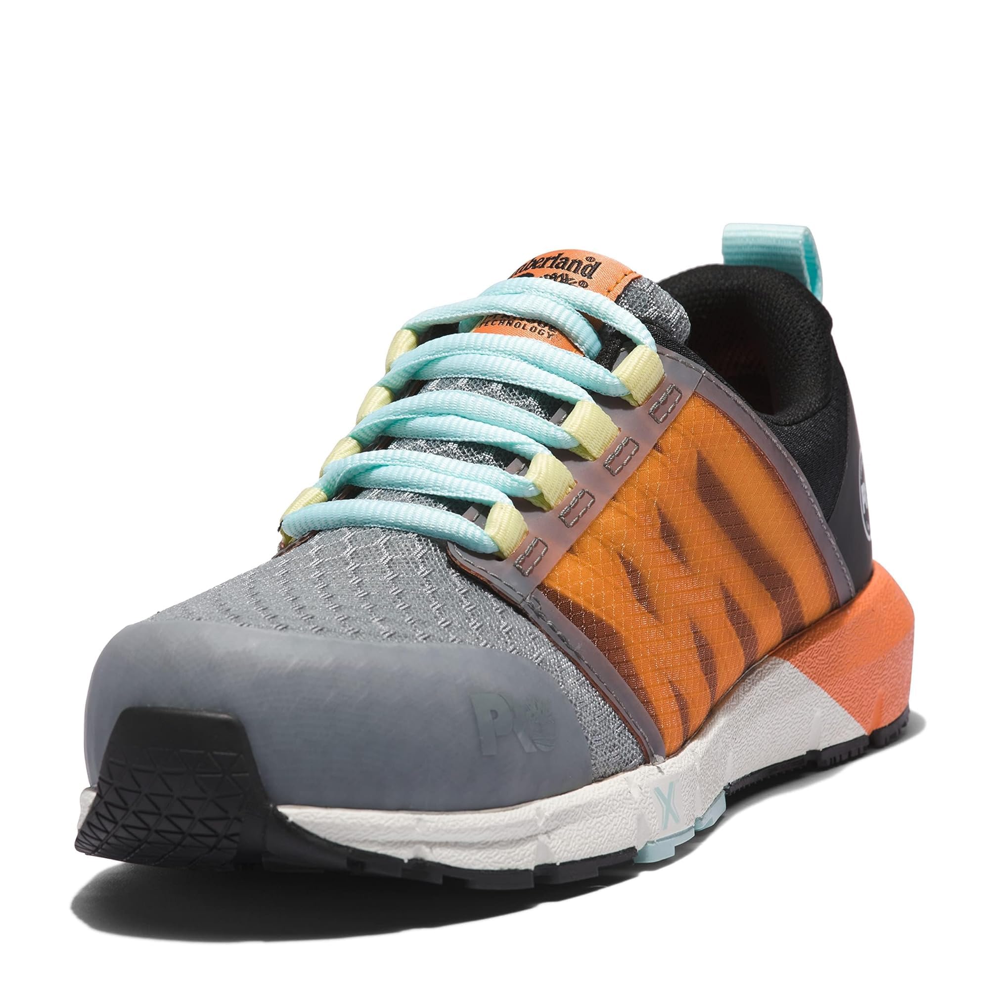 Timberland PRO Women’s Radius Composite Safety Toe Athletic Industrial Work Shoe, Grey/Black/Orange, 8W