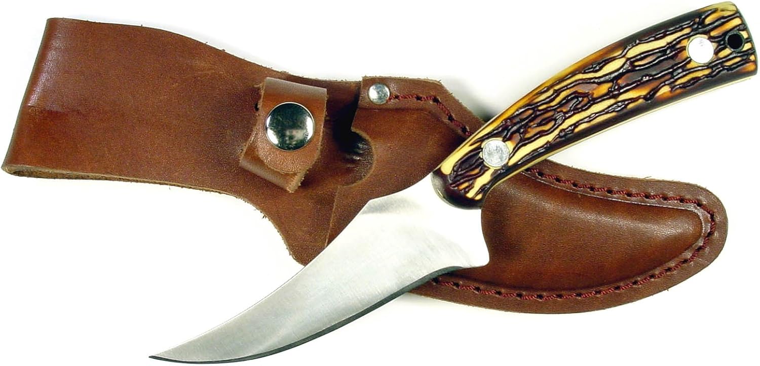 RUKO RUK0081 31/4Inch Blade Skinning Knife with Delrin Deer Horn