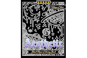 Aesthetic Black Paper Coloring Book Creative Minds Elegant Artistry: 53 Sophisticated Unique Designs Perfect Gifts For All Ages
